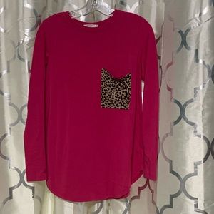 ✨Sweater with Leopard Print Pocket✨